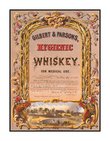 art print of antique ad for Gilbert and Parsons Hygienic Whiskey for medical use