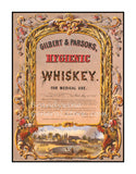 art print of antique ad for Gilbert and Parsons Hygienic Whiskey for medical use
