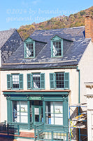 Harpers Ferry WV building with Civil War Battle of 1862 sign art print