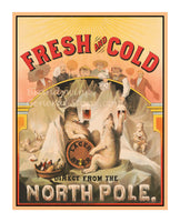art print of antique ad from Fresh and Cold lager beer direct from North Pole