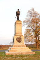 art print of Minnesota monument at sunset in Gettysburg National Military Park