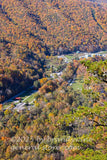 art print of northeast view from top of Seneca Rocks WV during autumn