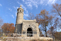 art print of NY castle monument dedicated to Ephraim Ellsworth in Gettysburg National Military Park