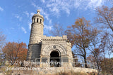 art print of NY castle monument dedicated to Ephraim Ellsworth in Gettysburg National Military Park