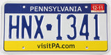2011 Pennsylvania car license plate grading excellent
