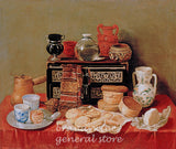 Still life with Ebony chest by Spanish artist Antonio de Perada