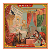 art print of Raven tobacco label from the British American tobacco company