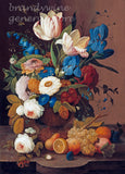 art print of Still life flowers and fruits by Severin Roesen