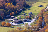 art print of village of Seneca Rocks WV amid hayfields