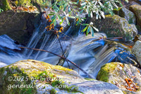 art print of several small rock waterfalls on Shay's Run which goes in to Blackwater river