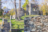 Ruins of St. John's Church and stone stairway Harpers Ferry art print