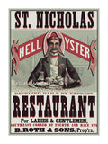art print of antique ad for St. Nicholas Shell Oysters restaurant