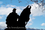 Art print of Stonewall Jackson monument in silhouette in Manassas Battlefield National Park