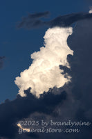 art print of bright sunny cloud mixed in with storm clouds
