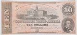 A T-52 obsolete ten dollar Civil War treasury note issued December 02, 1862 by the Southern Central Gov't for sale by Brandywine General Store