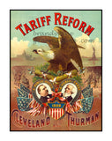art print of 1888 campaign poster with Grover Cleveland on the democratic ticket