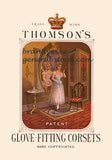 art print of antique ad for Thomson's glover fitting corsets with Victorian woman