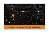 poster of the Southern section of Virgo cluster with deep space object names