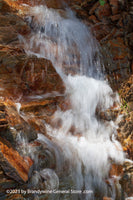 art print of Waterfall in Slow Motion over Red Rocks