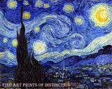 An archival premium quality art print of Starry Night painted by Vincent Van Gogh in 1889 for sale by Brandywine General Store