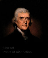 An archival premium Quality art Print of the 1800 Portrait of Thomas Jefferson by Rembrandt Peale for sale by Brandywine General Store