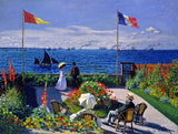 An archival premium Quality art Print of Garden at Sainte Adresse painted by French Impressionist Artist, Claude Monet in 1867 for sale by Brandywine General Store