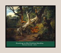 An archival premium Quality art Poster of Hunting in the Pontine Marshes painted by Horace Vernet in 1833 for sale by Brandywine General Store