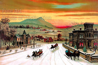 An archival premium Quality art Print of Winter in the Country, published in 1885 for sale by Brandywine General Store