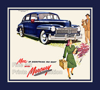 Blue Ford Mercury Eight from 1947 Year of Manufacture Art Print