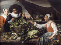 An archival premium Quality art Print of Old Vegetable Seller by Adriaen van Utrecht for sale by Brandywine General Store