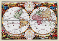 1730 Stoopendal World Map drawn by Daniel Stoopendaal Art Print