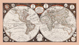 1799 World Map with the Voyages of Captain Cook Art Print