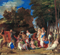 The Feast of the Gods by the artists Titian and Giovanni Bellini Premium art print