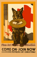 World War I Poster Join Red Cross with Dog Holding Hat
