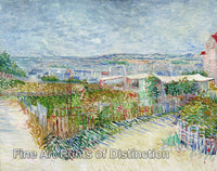 An archival premium Quality art Print of Montmartre Behind the Moulin de la Galette by Vincent Van Gogh for sale by Brandywine General Store