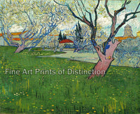 An archival premium Quality art Print of View of Arles with Trees in Bloom by Vincent Van Gogh for sale by Brandywine General Store