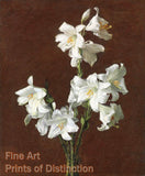 An archival premium Quality botanical art Print of White Lilies by Henri Fantin Latour for sale by Brandywine General Store