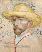 An archival premium Quality art Print of Self Portrait with a Straw Hat by Vincent Van Gogh for sale by Brandywine General Store