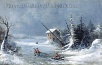 An archival premium Quality art Print of The Blizzard by Cornelius Krieghoff for sale by Brandywine General Store