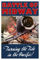 WWII Poster Battle of Midway Turning the Tide in the Pacific