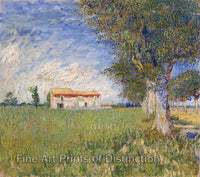 An archival premium Quality Art Print of a Farm House in a Wheat Field by Vincent Van Gogh for sale by Brandywine General Store