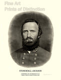 An archival premium Quality Print of General Thomas J. Stonewall Jackson which was copyrighted in 1871 by Bradley and Company for sale by Brandywine General Store