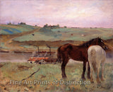 An archival premium Quality art Print of Horses in the Meadow by Edgar Degas for sale by Brandywine General Store
