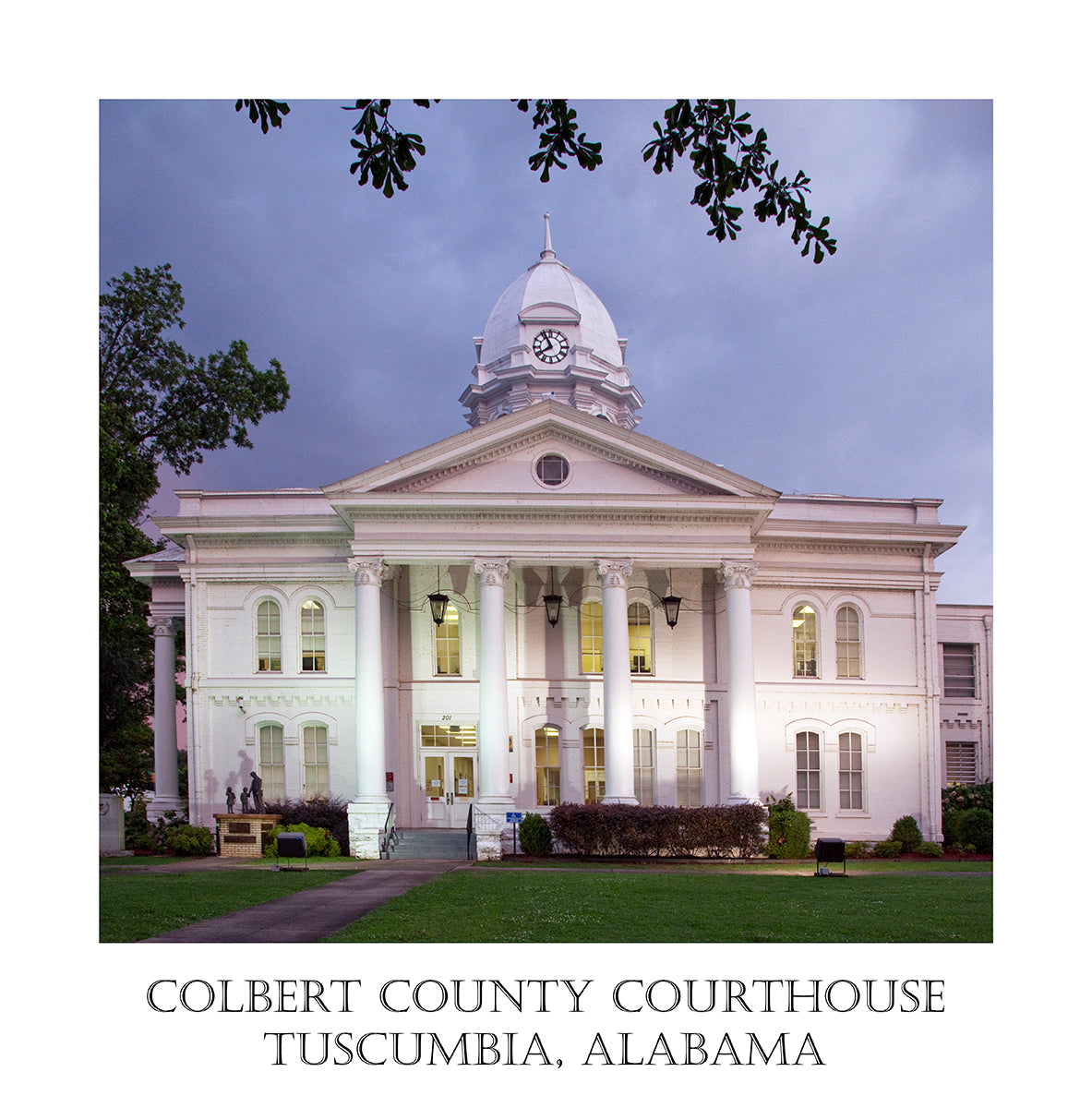 Colbert County Courthouse in Tuscumbia Alabama in poster style 