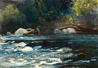 An archival premium Quality art Print of Rapids on the Hudson River by Winslow Homer for sale by Brandywine General Store