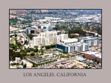 Aerial View of Downtown Los Angeles California Art Poster