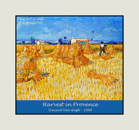 An archival premium Quality art Poster of Harvest in Provence painted by Vincent Van Gogh in June 1888 for sale by Brandywine General Store