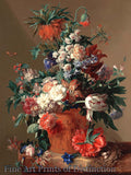 An archival premium Quality art Print of Vase of Flowers by Jan van Huysum for sale by Brandywine General Store