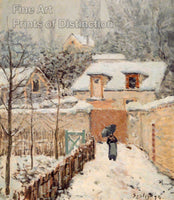 An archival premium Quality Art Print of Snow at Louveciennes by Alfred Sisley for sale by Brandywine General Store