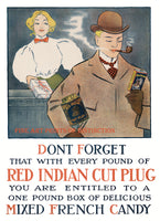 Red Indian Cut Plug Tobacco Advertising Art Print